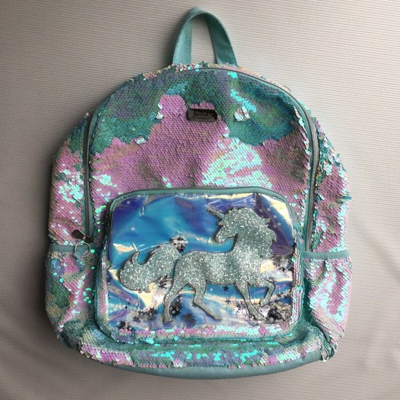 Justice Other - Justice Unicorn Flip Sequins Shaky Backpack Kids Girls School Bookbag Shimmery